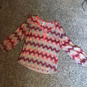 Bright blouse!